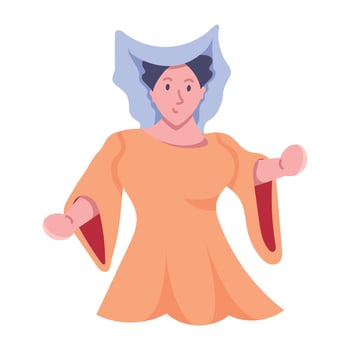Trendy Renaissance Princess vector