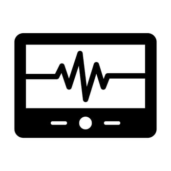 Cardiac Monitor Glyph Icon Design vector