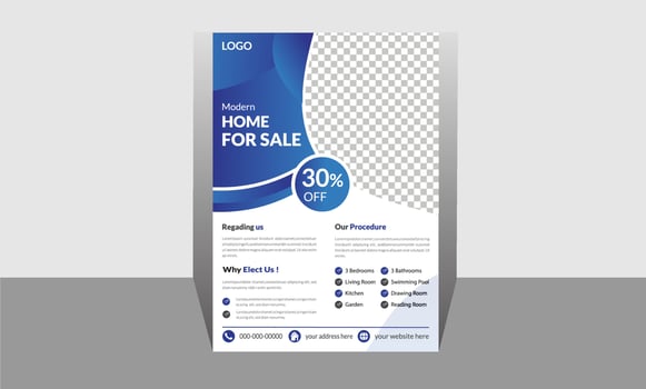 vector home for sale real estate flyer template Abstract business design. Modern home design template. a4 size abstract wonderful real estate,poster design.