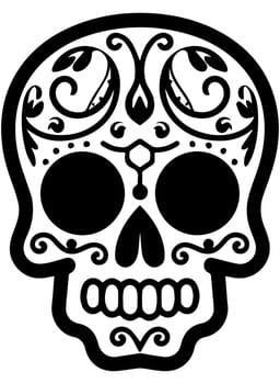Hispanic heritage sugar skull marigold Festive dia de los muertos vector icon