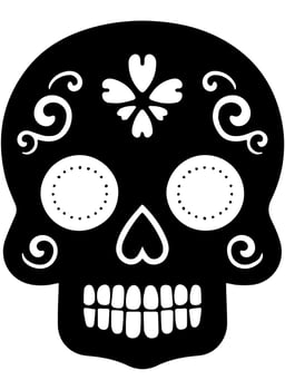 Hispanic heritage sugar skull marigold Festive dia de los muertos vector icon