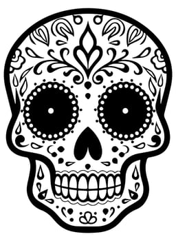 Hispanic heritage sugar skull marigold Festive dia de los muertos vector icon