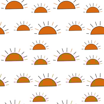 Cute sun seamless pattern vector