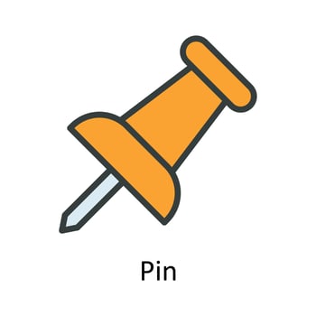 Pin vector  Fill outline Icon Design illustration. Work in progress Symbol on White background EPS 10 File