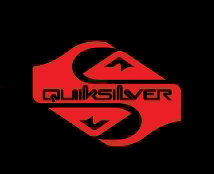 Quiksilver Symbol Brand Clothes With Name Red Logo Design Icon Abstract Vector Illustration With Black Background
