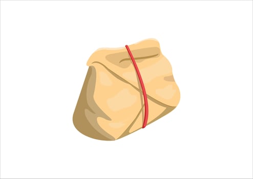 vector illustration of rice wrap with oil paper wrapping