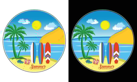 Summer Vacation Loading T-shirt Design Vector, Summer beach Sunshine Vector Print Design Artwork, Take Me To The Sunshine, Beach Paradise Print T-shirt Graphics Design, typography Slogan On Palm Tree