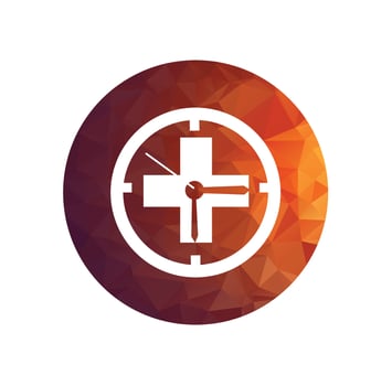 Time Medical Logo Icon Design template vector medical time logo