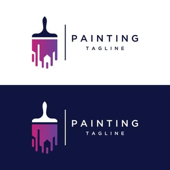 Paint brush and roll logo template creative design for home and city service. vector
