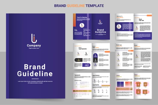 Minimalist luxury brand guide template vector