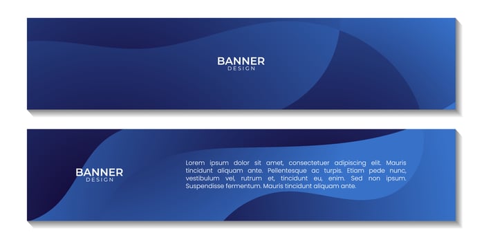 set of social media banners template with abstract blue wave background. vector illustration.