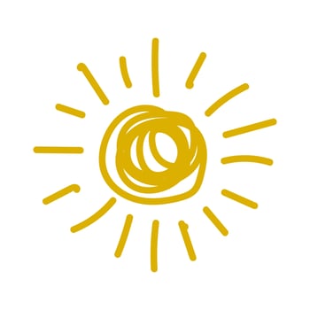 sun shaped simple hand stroke icon vector