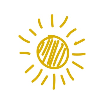 sun shaped simple hand stroke icon vector