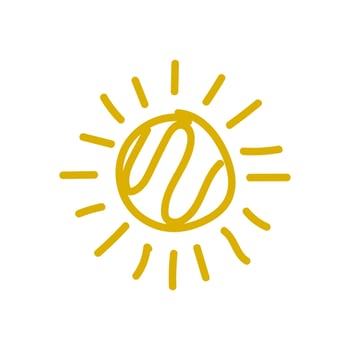 sun shaped simple hand stroke icon vector