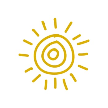 sun shaped simple hand stroke icon vector