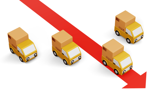 Delivery car with parcel box, transport vehicle, 3d rendering png