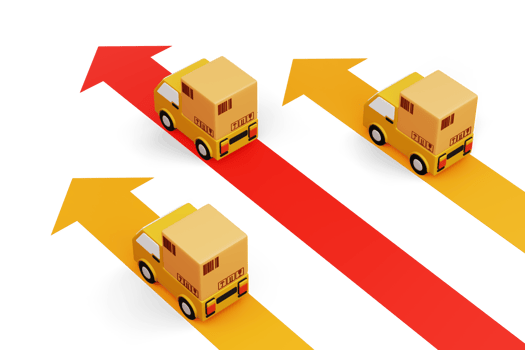 Delivery car with parcel box, transport vehicle, 3d rendering png
