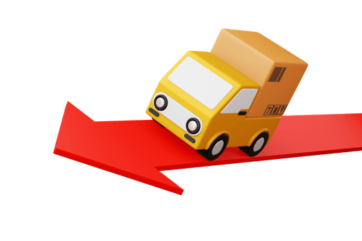 Delivery car with parcel box, transport vehicle, 3d rendering png