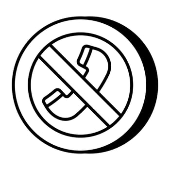 Trendy design icon of no phone vector