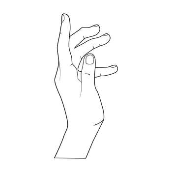A male Hand Gesture Line art Vector Illustration