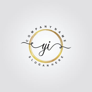 YI Initial beauty floral logo template vector