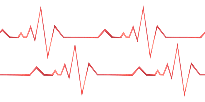 Red heartbeat graph, cardiogram. Watercolor illustration. Seamless board from the VETERINARY collection. For decoration and design, composition png