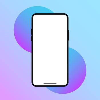 Colorful Gradient Smartphone Mockup Vector Illustration Template