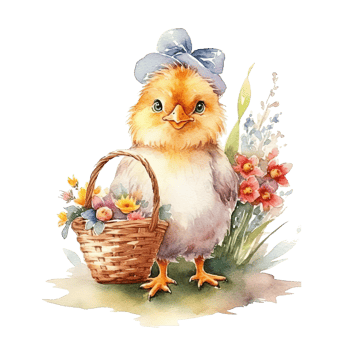 Watercolor chicken with eggs. Illustration png
