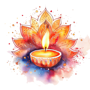 Diwali lights watercolor. Illustration png