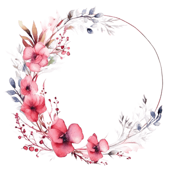 Watercolor floral wreath. Illustration png