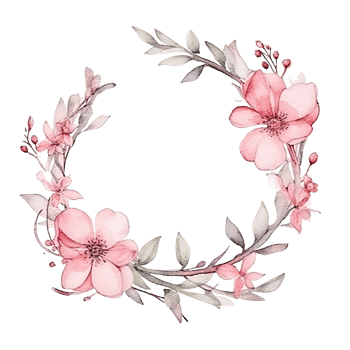 Watercolor floral wreath. Illustration png