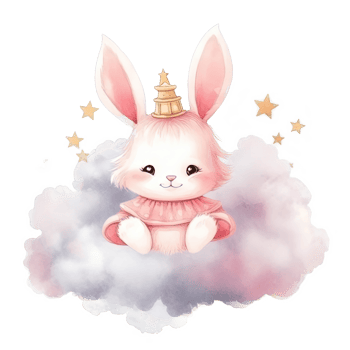 Cute princess bunny. Illustration png