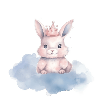 Cute princess bunny. Illustration png