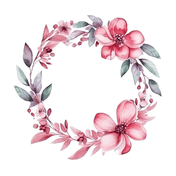 Watercolor floral wreath. Illustration png