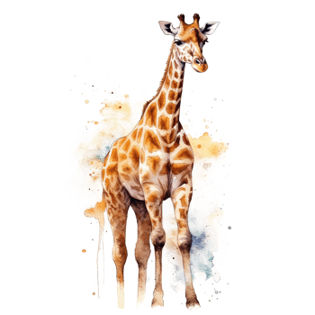 Watercolor giraffe. Illustration png