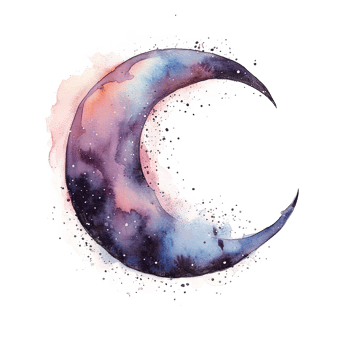 Watercolor moon. Illustration png