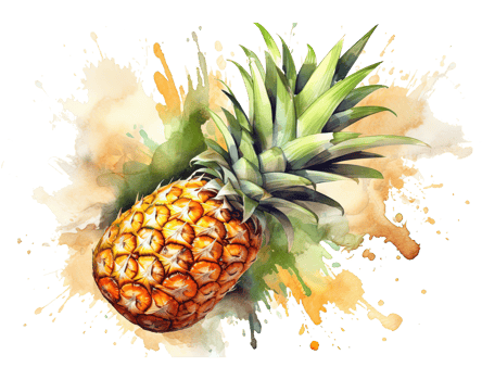 Pineapple watercolor. Illustration png