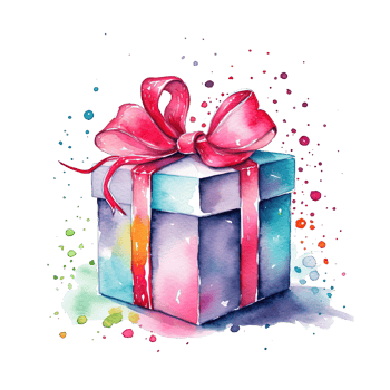 Watercolor gift. Illustration png