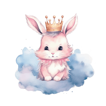 Cute princess bunny. Illustration png