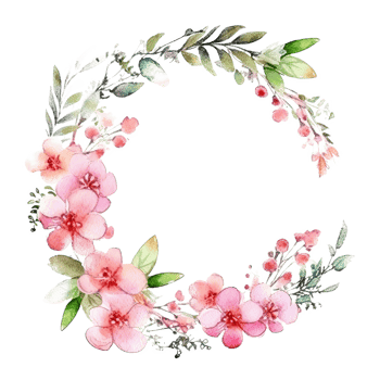 Watercolor floral wreath. Illustration png