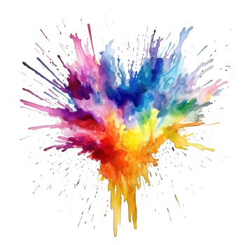 Rainbow watercolor splash. Illustration png