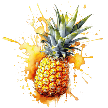 Pineapple watercolor. Illustration png