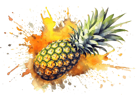 Pineapple watercolor. Illustration png