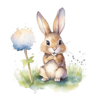 Cute watercolor bunny. Illustration png