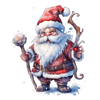 Cute watercolor Santa Claus. Illustration png