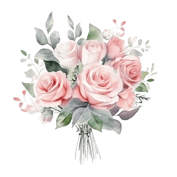 Rose watercolor bouquet. Illustration png