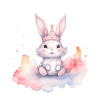Cute princess bunny. Illustration png