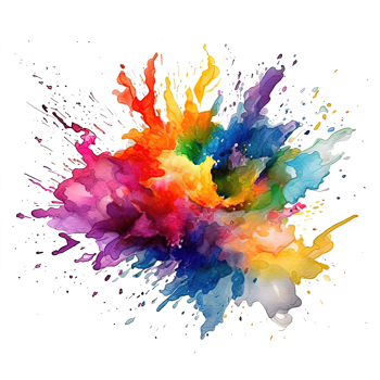 Rainbow watercolor splash. Illustration png