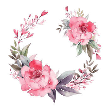 Watercolor floral wreath. Illustration png