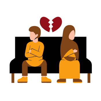 Divorced Muslim Couple vector